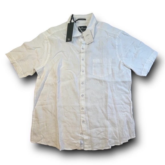 Rodd & Gunn white linen short sleeve shirt r72-25